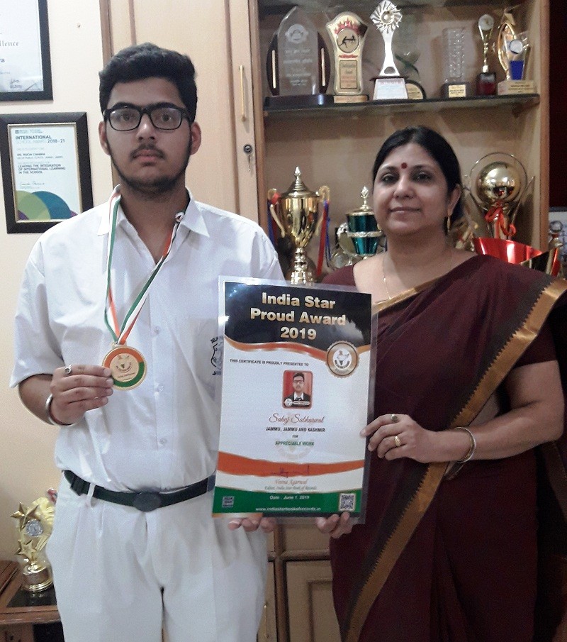 SAHAJ SABHARWAL OF DPS JAMMU WINS STAR PROUD&nbsp;AWARD-2019